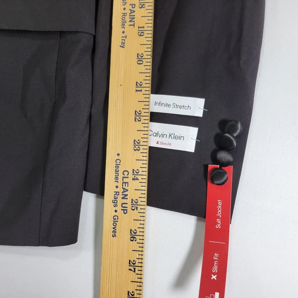 Calvin Klein Men's Tuxedo Jacket MAIN Two Button Black Wool Blend‎ 38R NEW